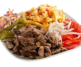 Meat shawarma dish
